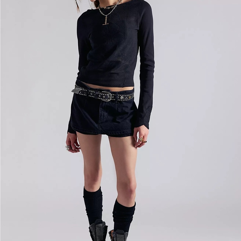We The Free Black Mini Skirt
